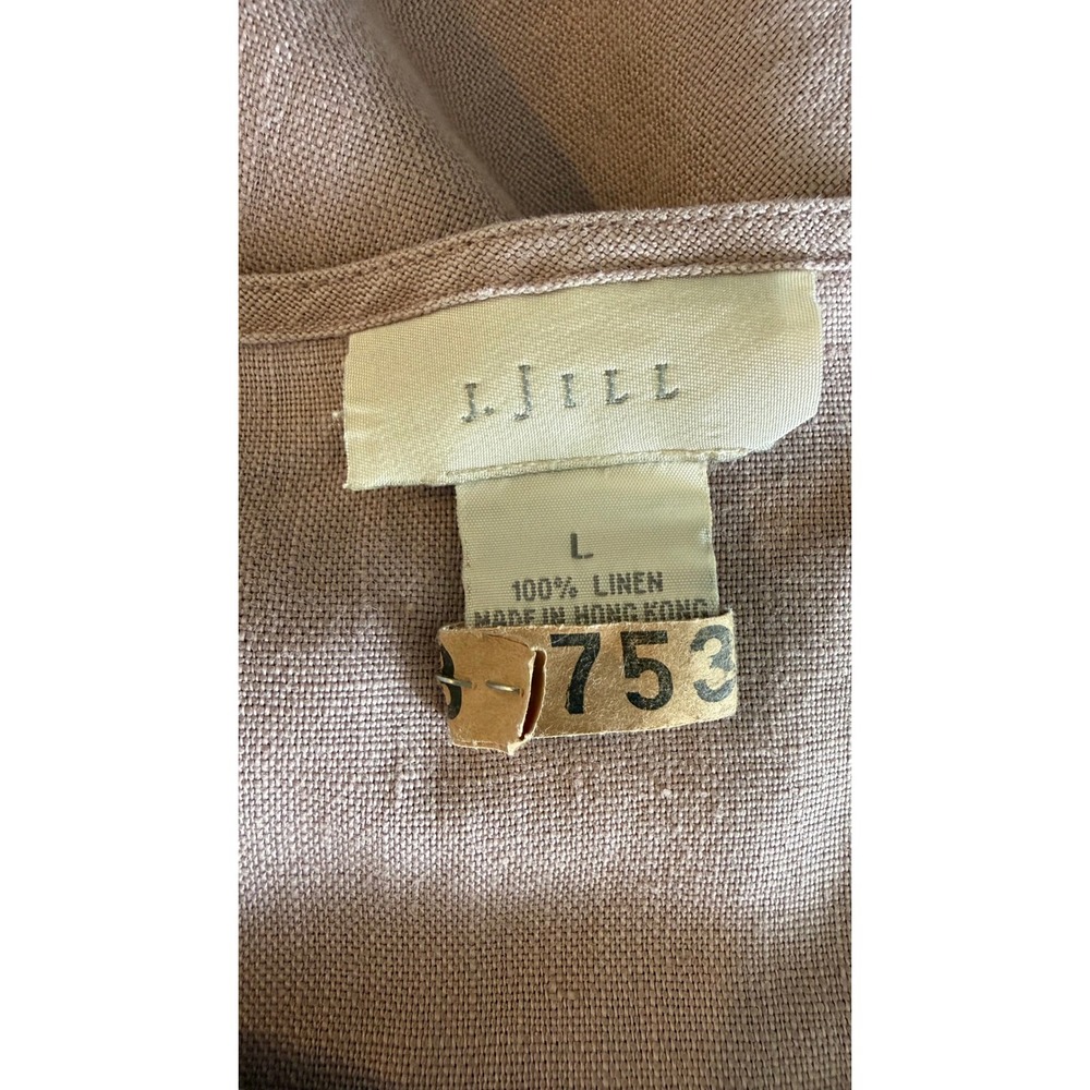 JJILL Linen Dress Taupe Short Sleeve Tunic Casual Size L - Picture 3 of 4